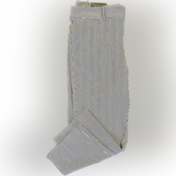 NWT Ann Taylor Factory Blue & White Pinstripe Cropped Trouser Women’s size 14 - Picture 9 of 9